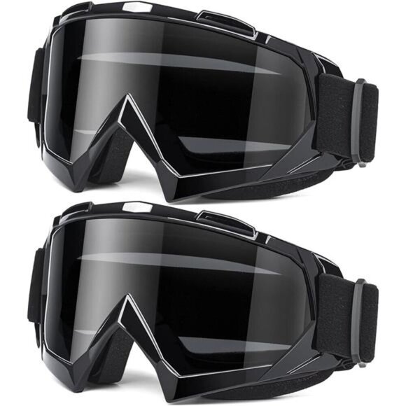 Adult Dirt Bike Goggles, 2-Pack ATV Motorcycle Goggles for Men & Women - Picture 1 of 7
